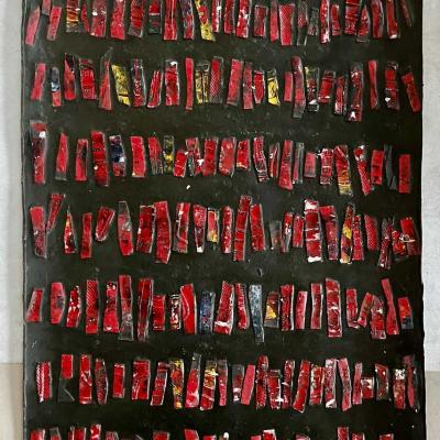 Latex Graphite Peinture 107 X 60 Cm 1986